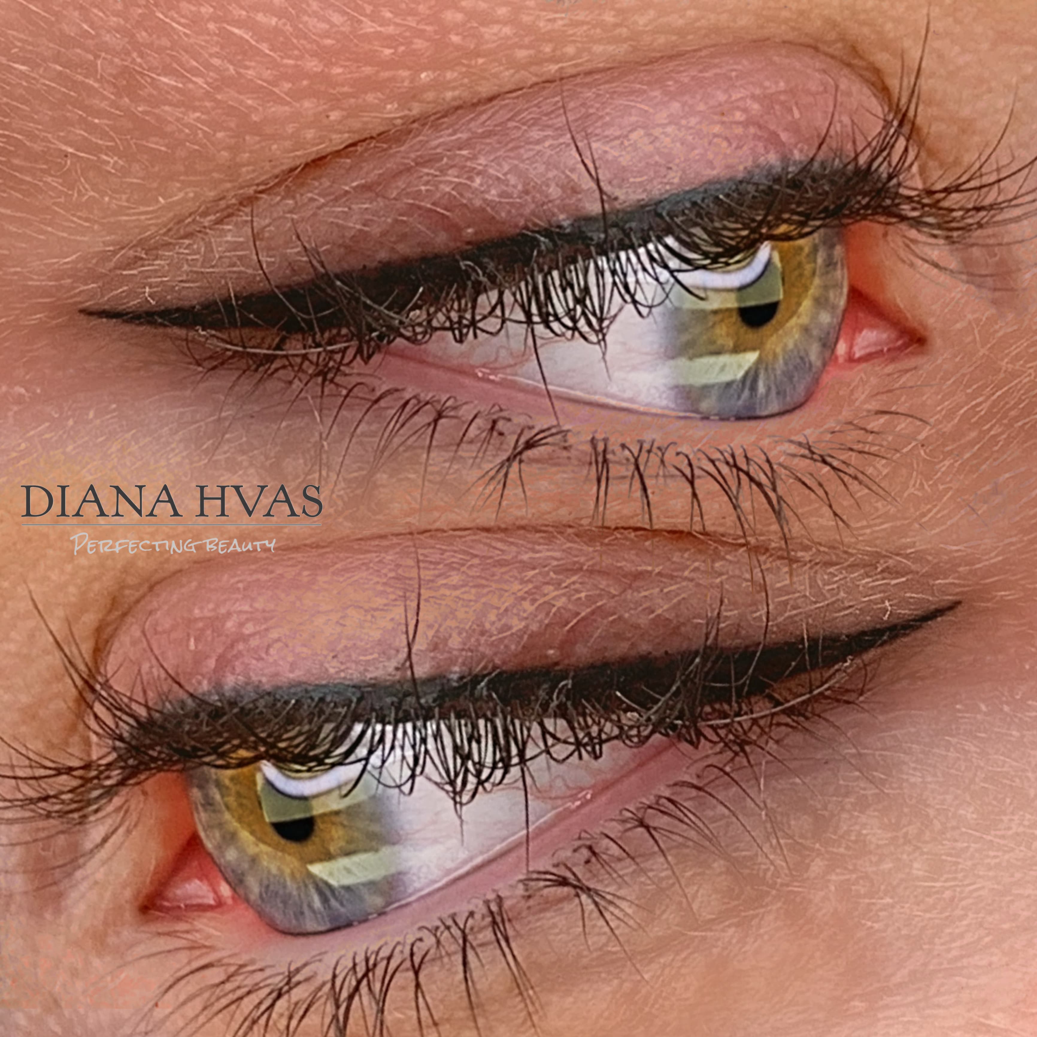 Permanent eyeliner før og efter resultat 1