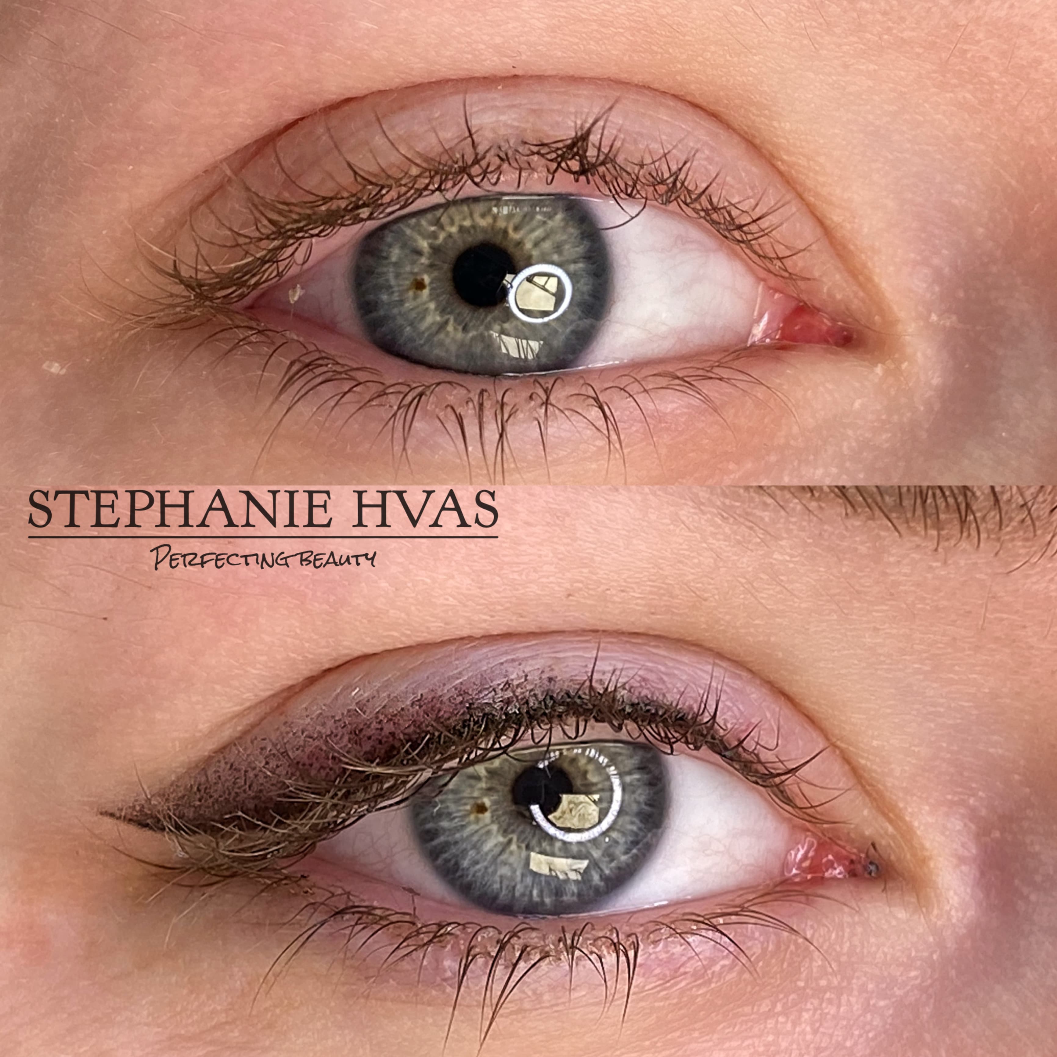 Permanent eyeliner før og efter resultat 6